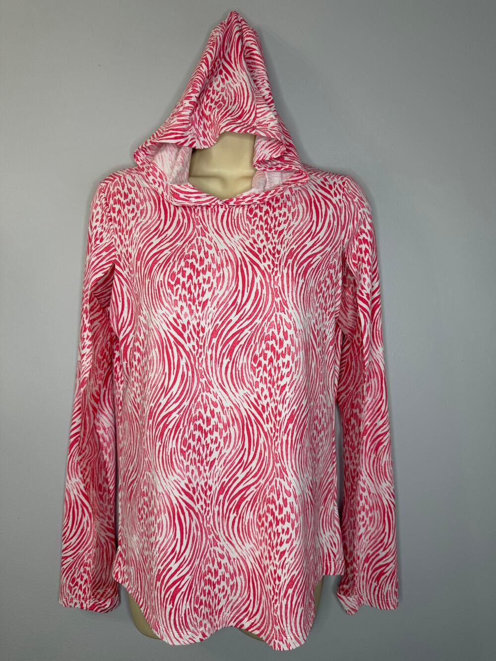 IBKUL Women's Long Sleeve Printed Hoodie Top Lightweight Performance Sz S